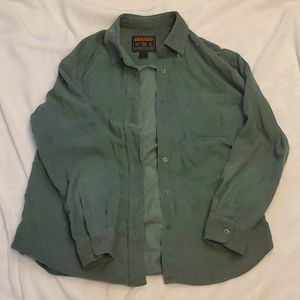 Green button-up shirt